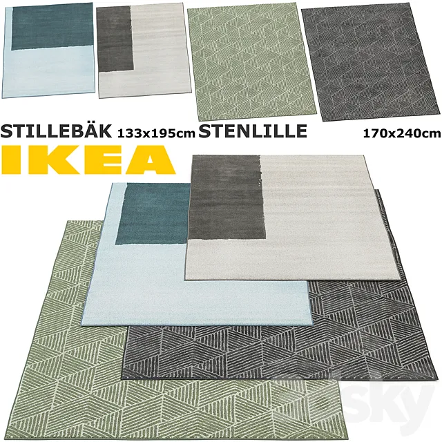 IKEA STILLEBAK STENLILLE RUG SET 3DS Max Model