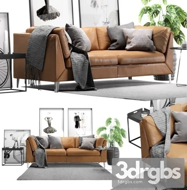 Ikea Stockholm  Scandinavian Living Sofa Set 01 3dsmax Download
