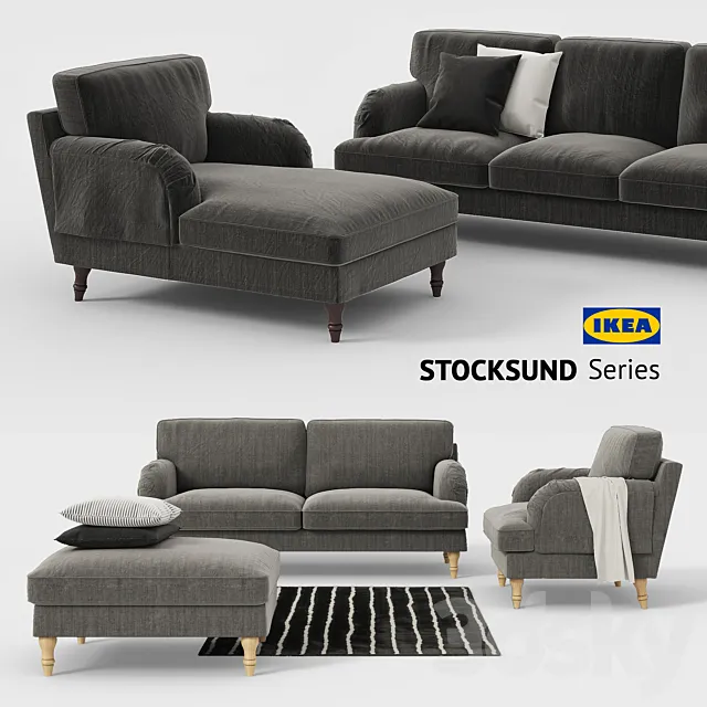 Ikea STOCKSUND sofa. chair. ottoman. chaise. sofa cover 3DSMax File