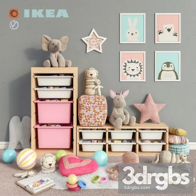 Ikea Storage Toys Decor Set 3 3dsmax Download