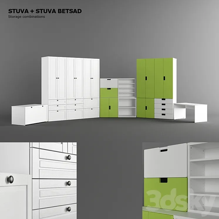 Ikea STUVA & Ikea STUVA BETSAD Sets 3DS Max