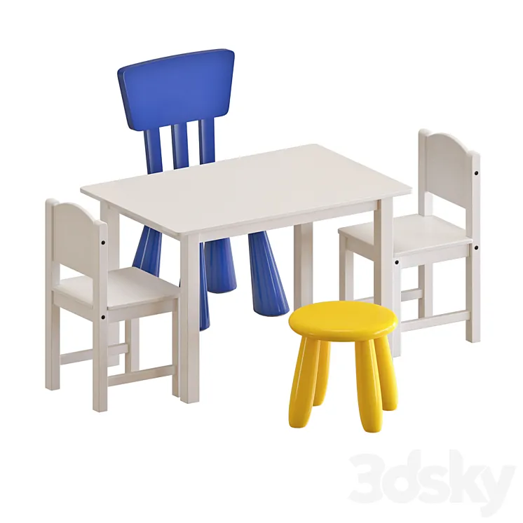 IKEA SUNDVIK Table and Chairs 3DS Max