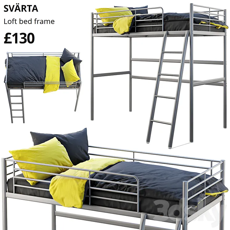 Ikea svarta loft bed 3DS Max