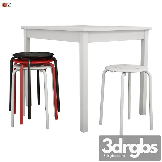 Ikea table olmstad and chair-stool marius 2 3dsmax Download