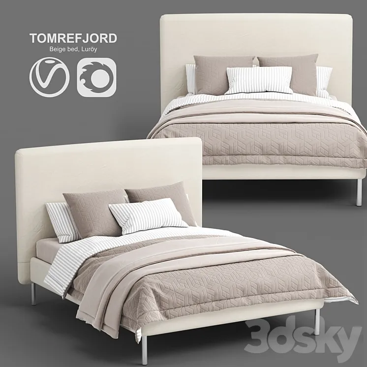 IKEA TOMREFJORD beige bed Luröy 3DS Max
