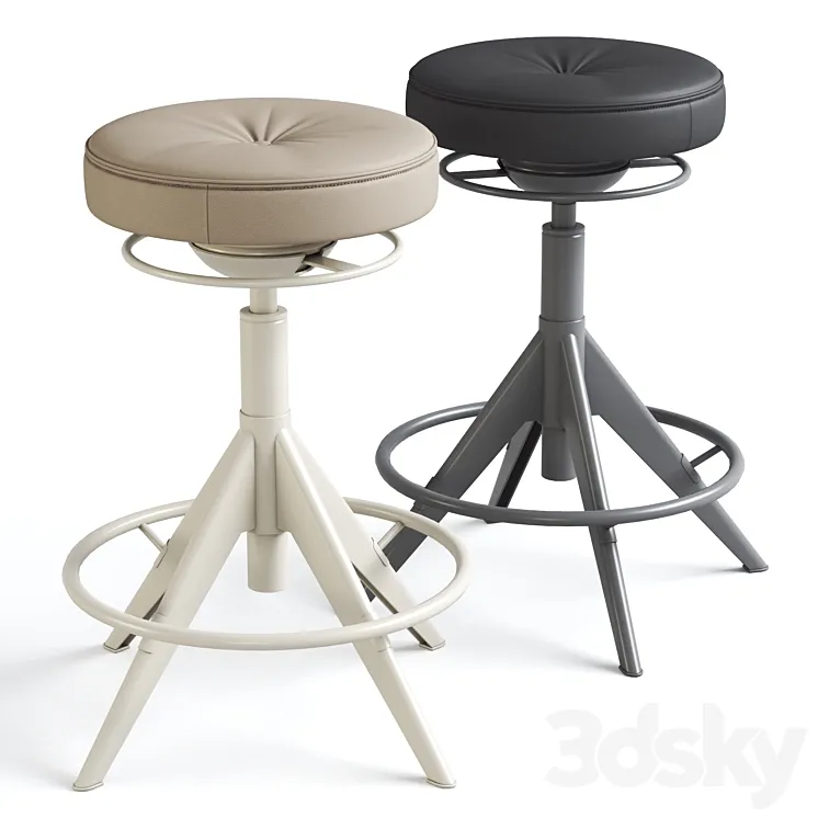 Ikea TROLLBERGET Sit \/ stand support Grann beige and Glose black 3DS Max