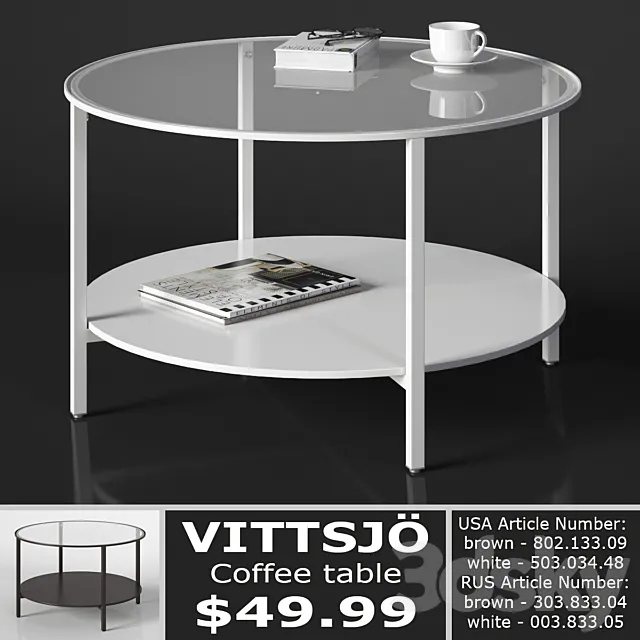 IKEA VITTSJO Coffee table 3DS Max Model