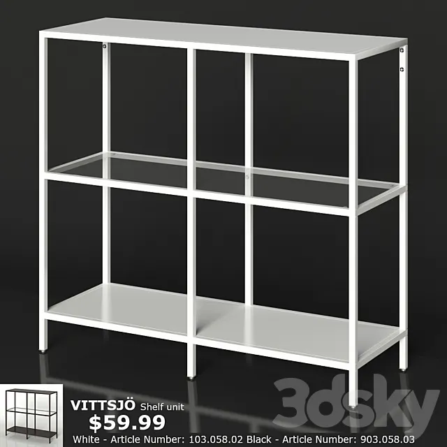 IKEA VITTSJO Shelf unit 3DS Max Model