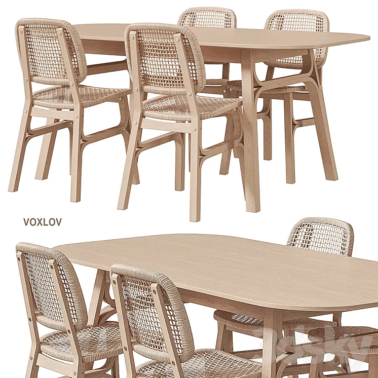 IKEA VOXLÖV Dining table and chair 3DS Max