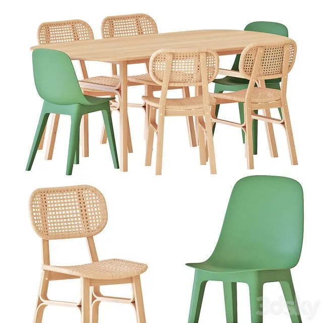 IKEA VOXLOV table and chairs 3dsMax Model