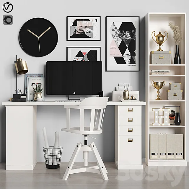 ikea work place 08 3DSMax File