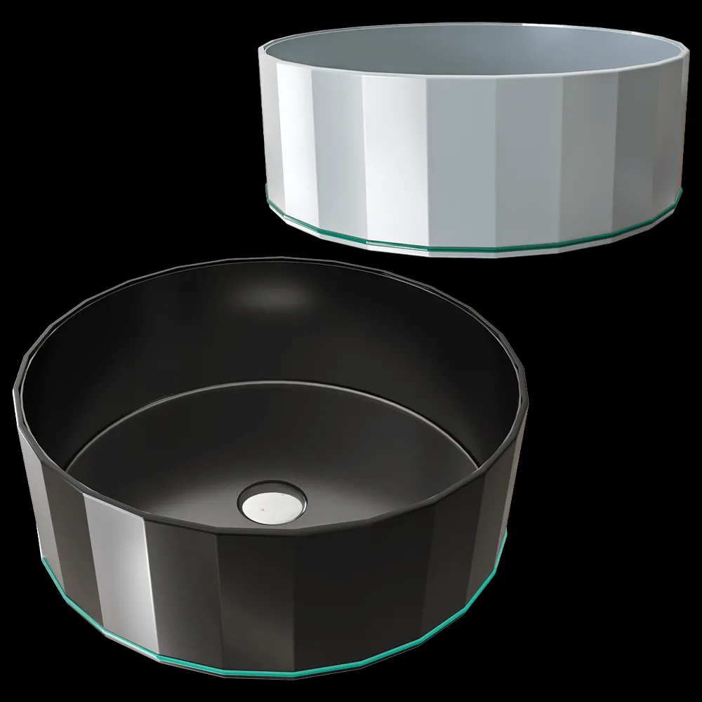 Illumstone – Washbasin Polygon black glossy 3ds Max