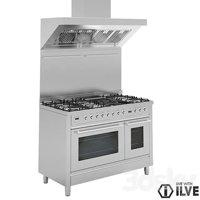 ILVE 120CM FREESTANDING COOKER – PW120FMP 3DS Max Model