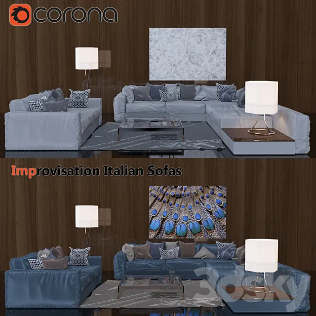 Improvisation Italian Sofas 3DS Max Model