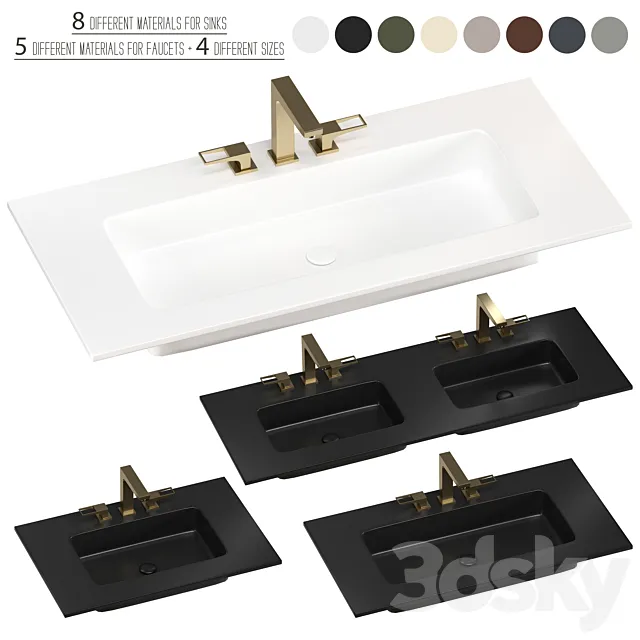 INBANI H tops washbasins set 3DS Max Model