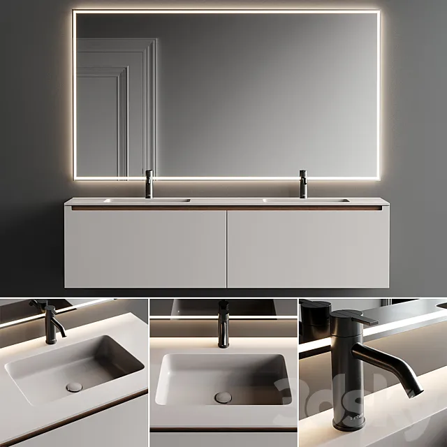 Inbani Strato H Vanity Unit Set 1 3DSMax File