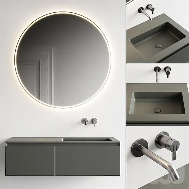 Inbani Strato Vanity Unit Set 6 3dsMax Model