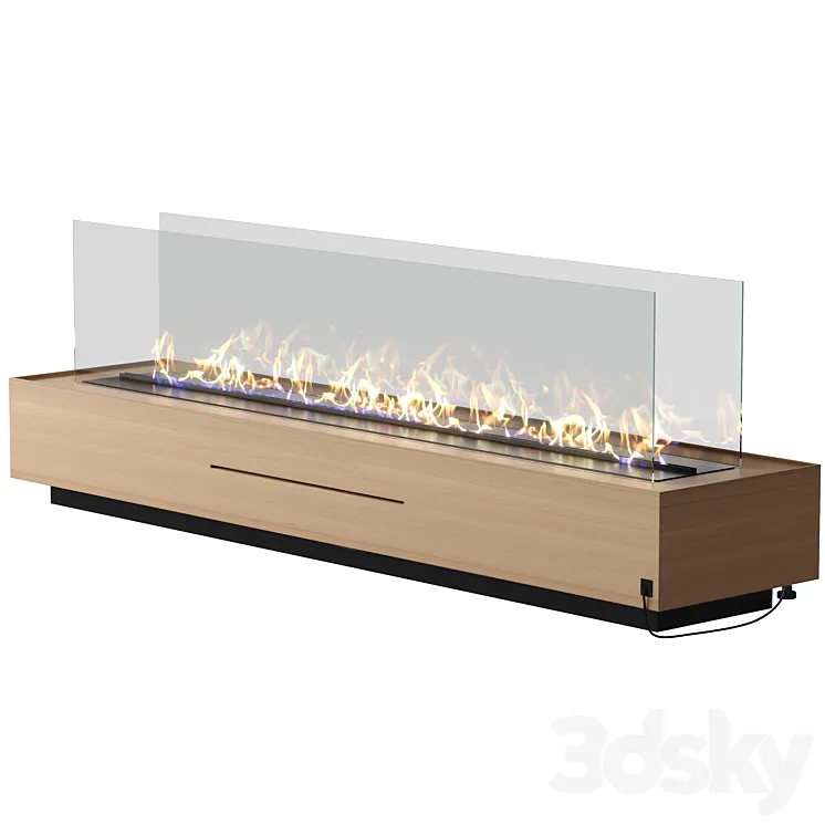 Independent wooden fireplace 3DS Max