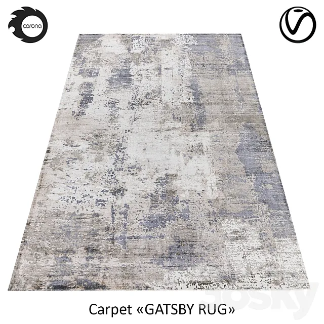 Indian carpet from art-silk “GATSBY RUG” CLOUD 3DS Max Model