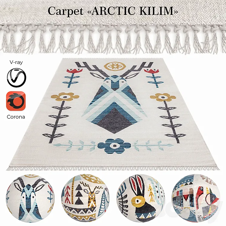 “Indian carpet from plant fibers “”ARCTIC KILIM””” 3DS Max