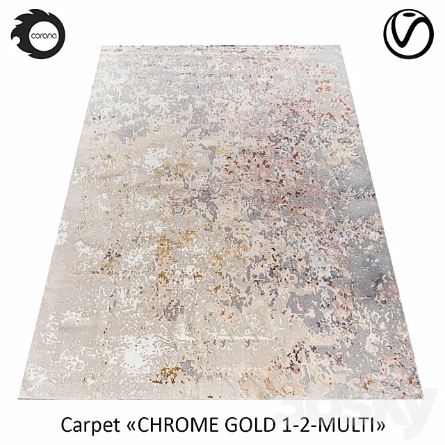 Indian woolen carpet “CHROME GOLD” 1-2-MULTI 3DSMax File