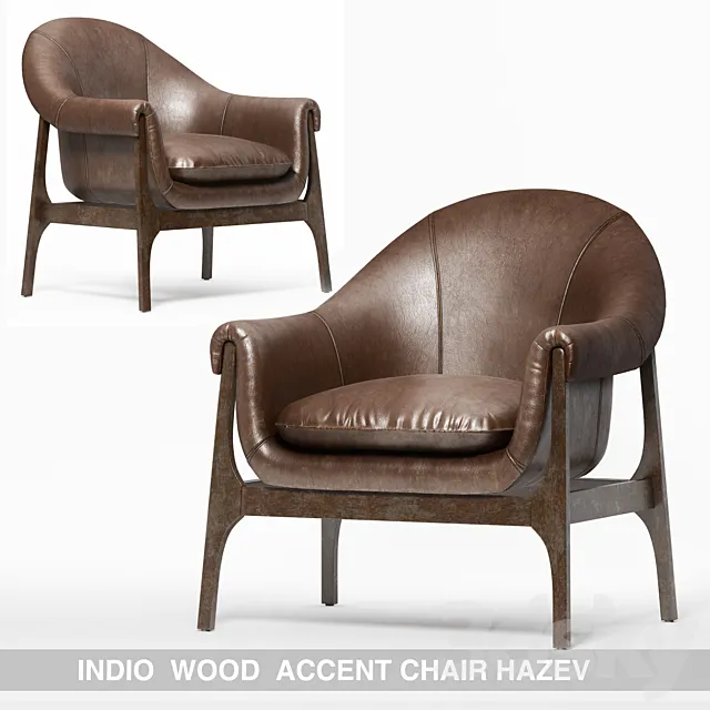 INDIO WOOD ACCENT CHAIR IN HAZE 3ds Max