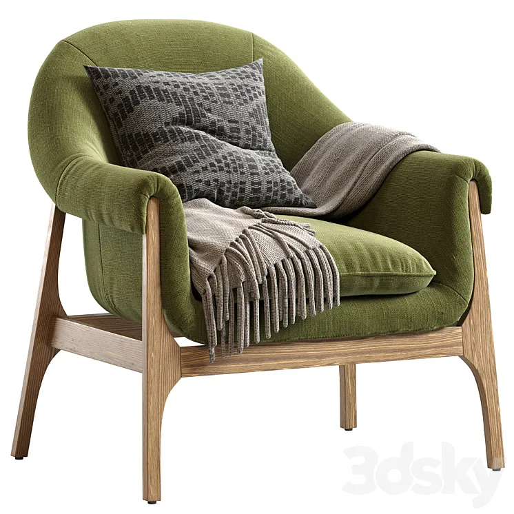 INDIO WOOD ACCENT CHAIR IN HAZE 3DS Max Model