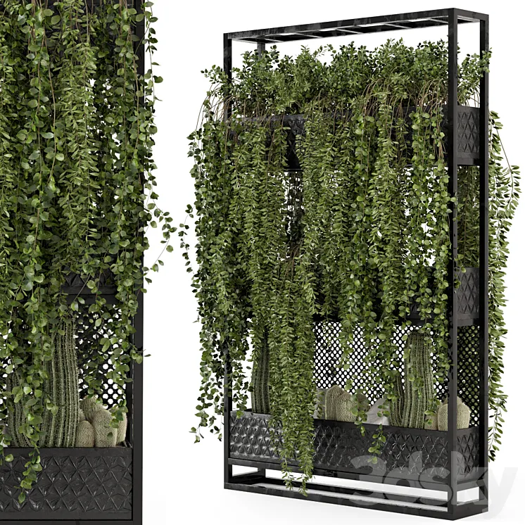 Indoor Hanging Plants in Metal Stand – Set 440 3DS Max Model