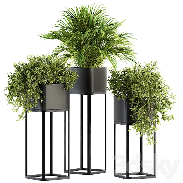 indoor Plant Set 211 – Plant Box Stand 3DSMax File