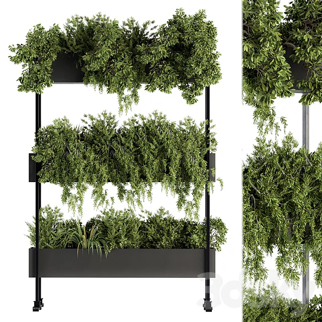 indoor Plant Set 215 -Plant Box Stand 3ds Max