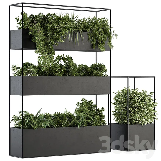 Indoor Plant Set 302 – Plant Box Stand 3ds Max