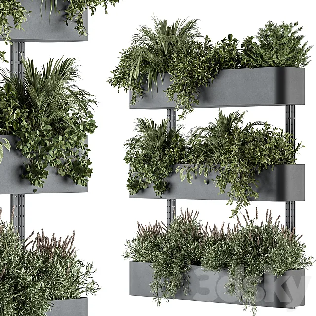 Indoor Plant Set 306 – Box Stand with Hanging Plants 3DSMax File