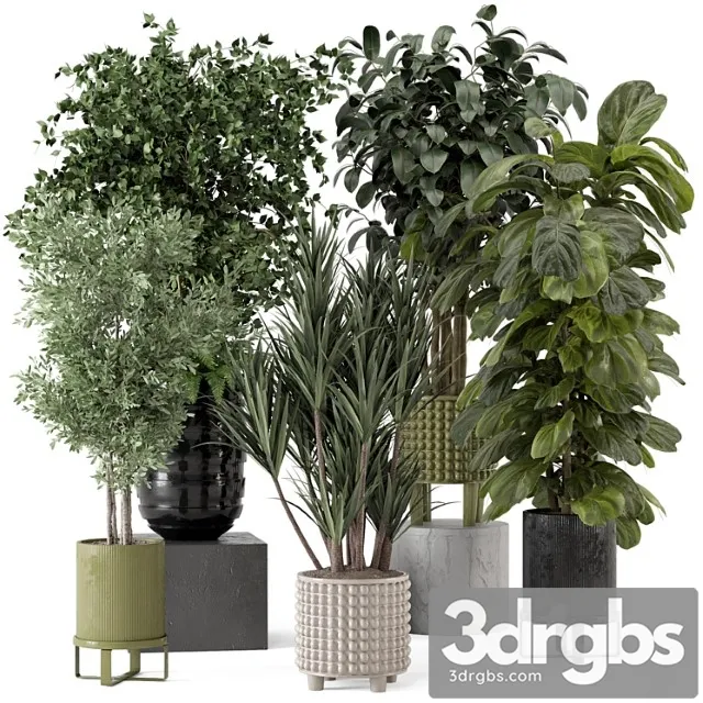 Indoor plants in ferm living bau pot large – set 1053