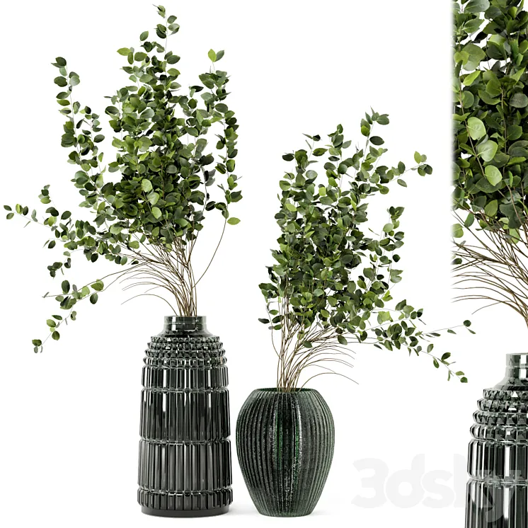 Indoor Plants In Handmade Glass Pot – Set 94 3DS Max Model