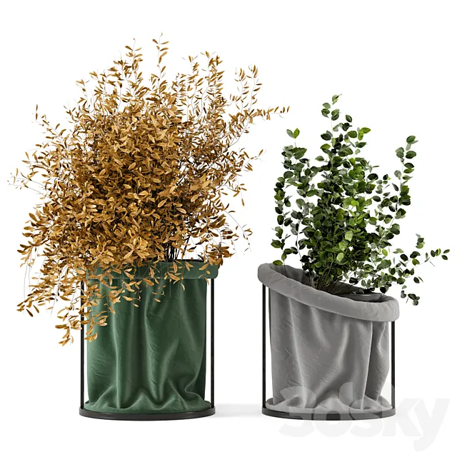 Indoor Plants In Vase with fabric cover – Set 102 3DSMax File