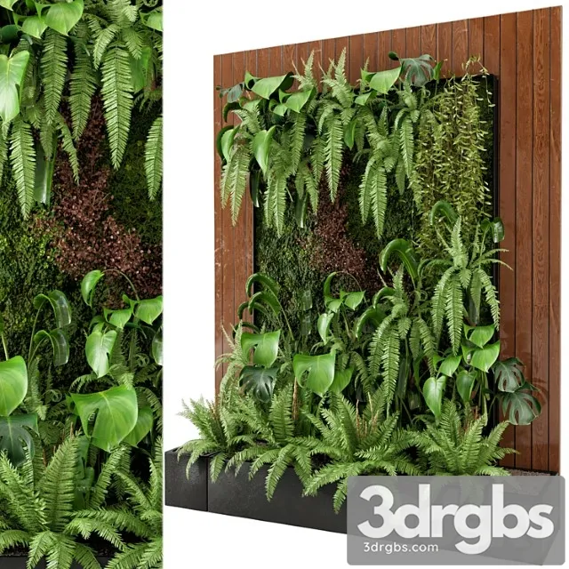 Indoor wall plants in rusty concrete pot – set 22