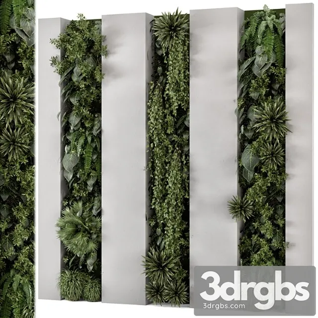 Indoor wall vertical garden in concrete base – set 930