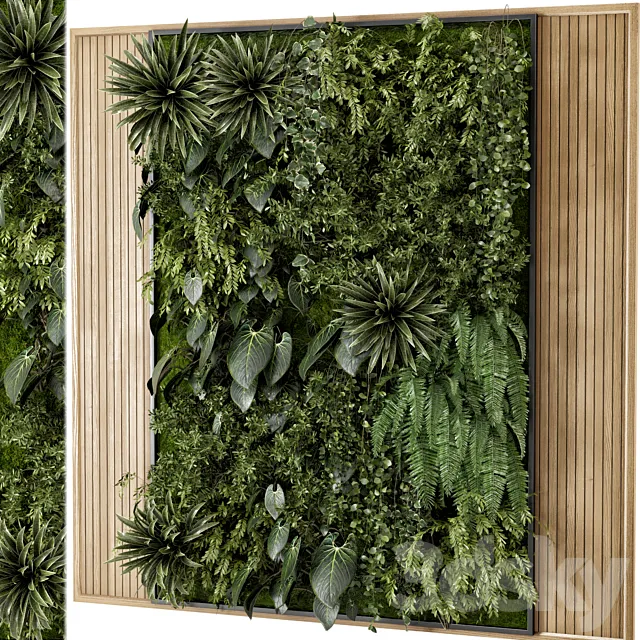 Indoor Wall Vertical Garden Set – Set 728 3DSMax File