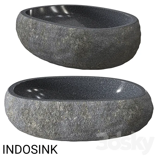 Indosync river stone sink 3ds Max