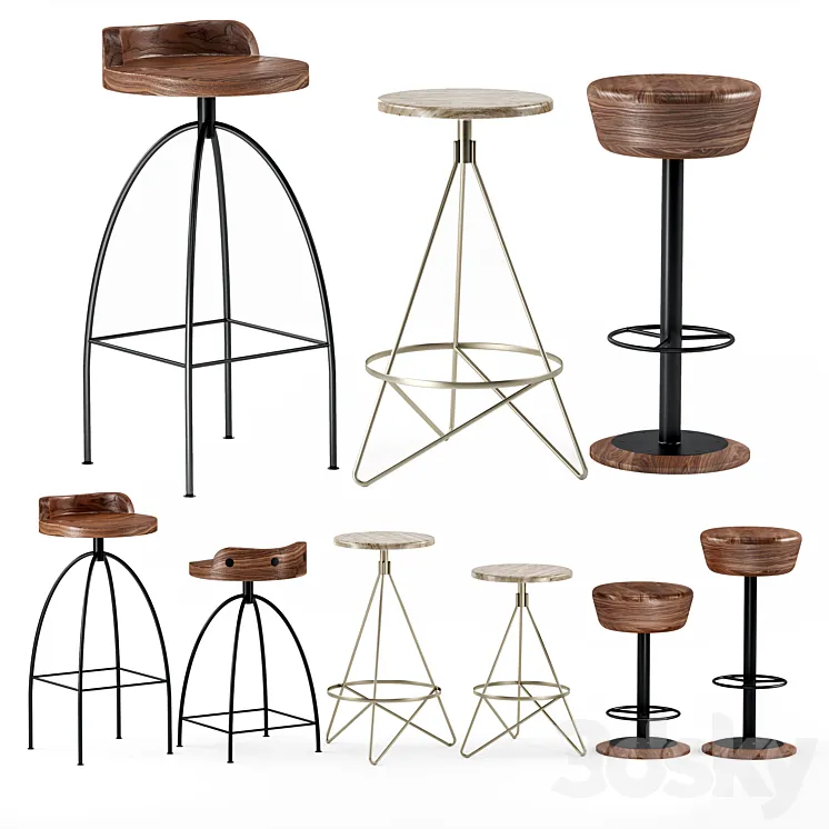 Industrial Bar Stool by Arteriors 3DS Max