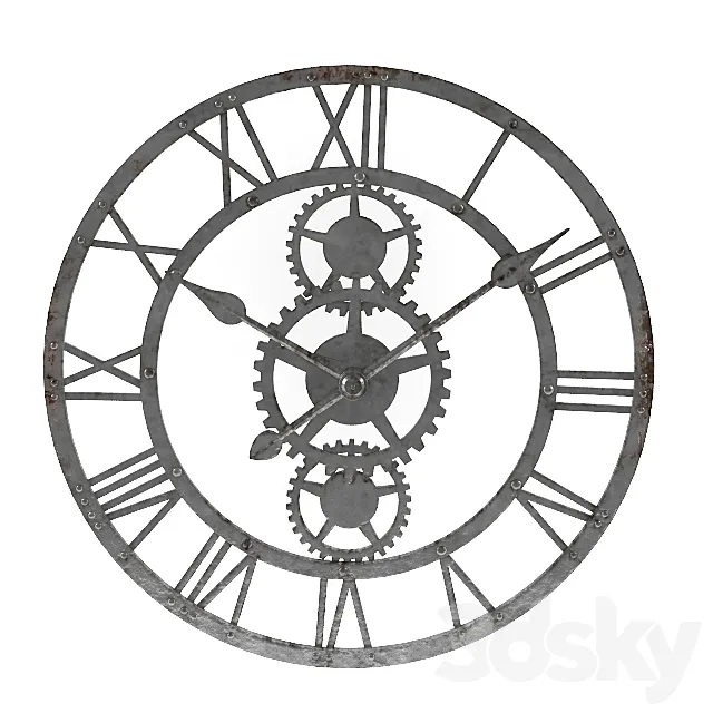 Industrial clock 3DSMax File