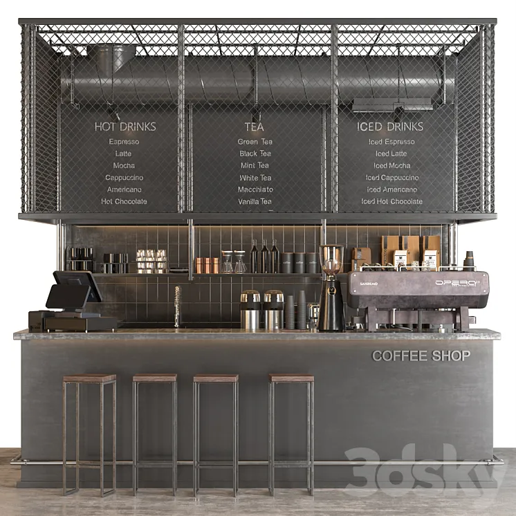 industrial coffee shop 2 3DS Max