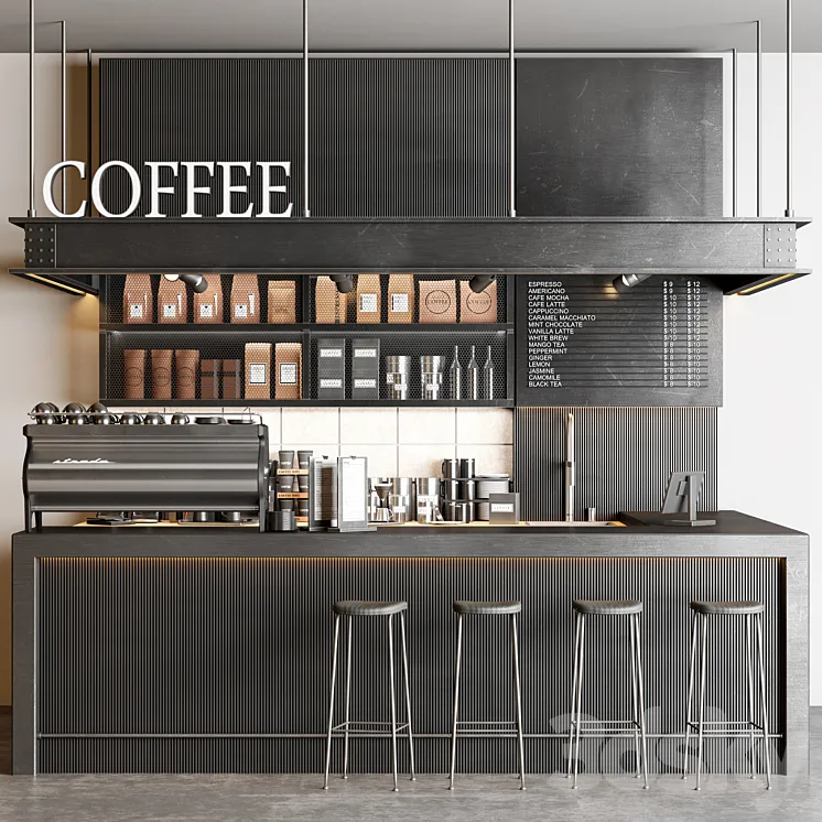 industrial coffee shop 3DS Max Model