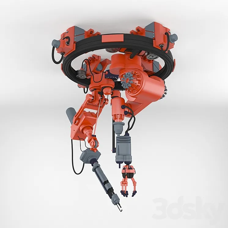 Industrial cutter with a manipulator 3DS Max