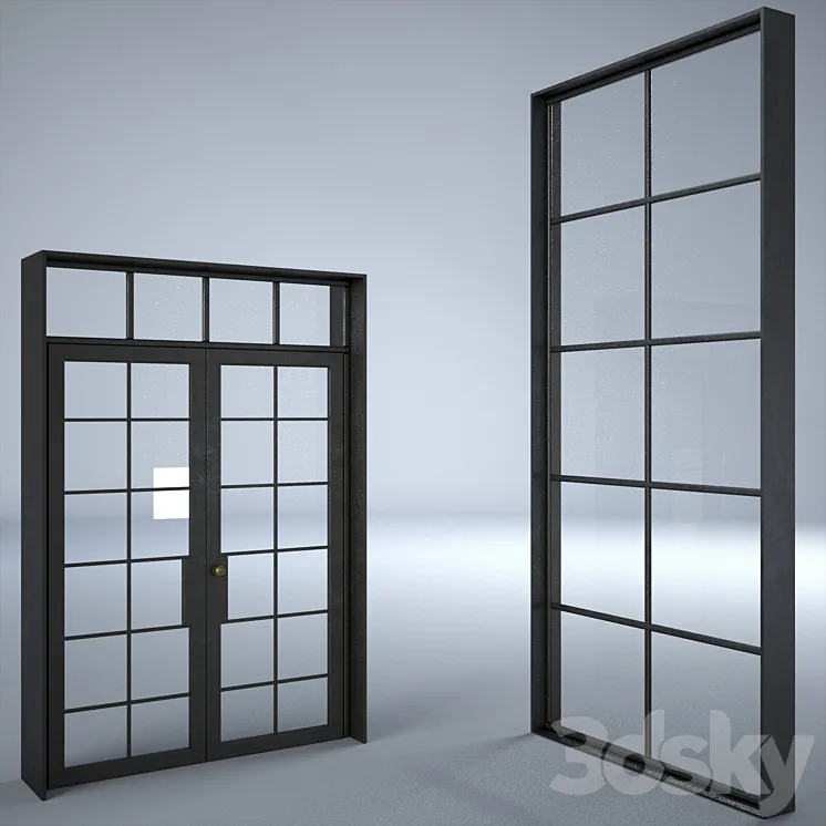 Industrial door and window 3DS Max
