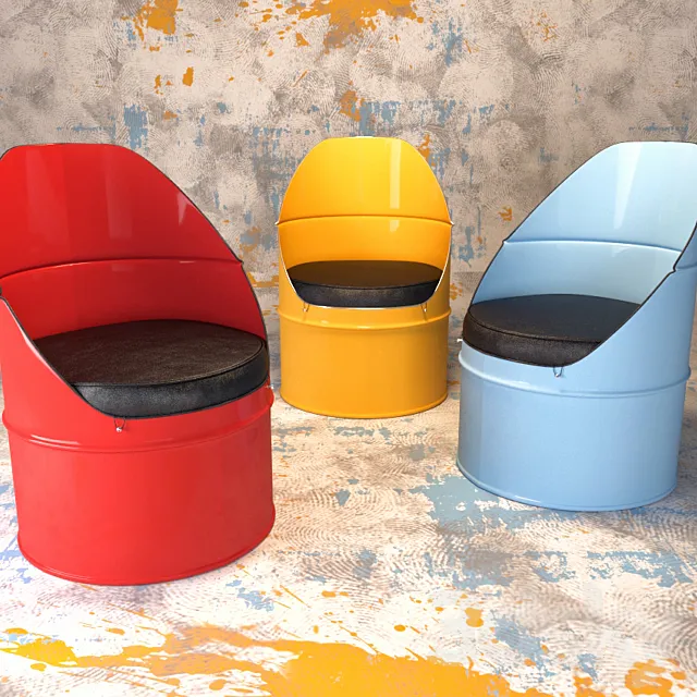 Industrial Furniture Barrel Chair 3DSMax File
