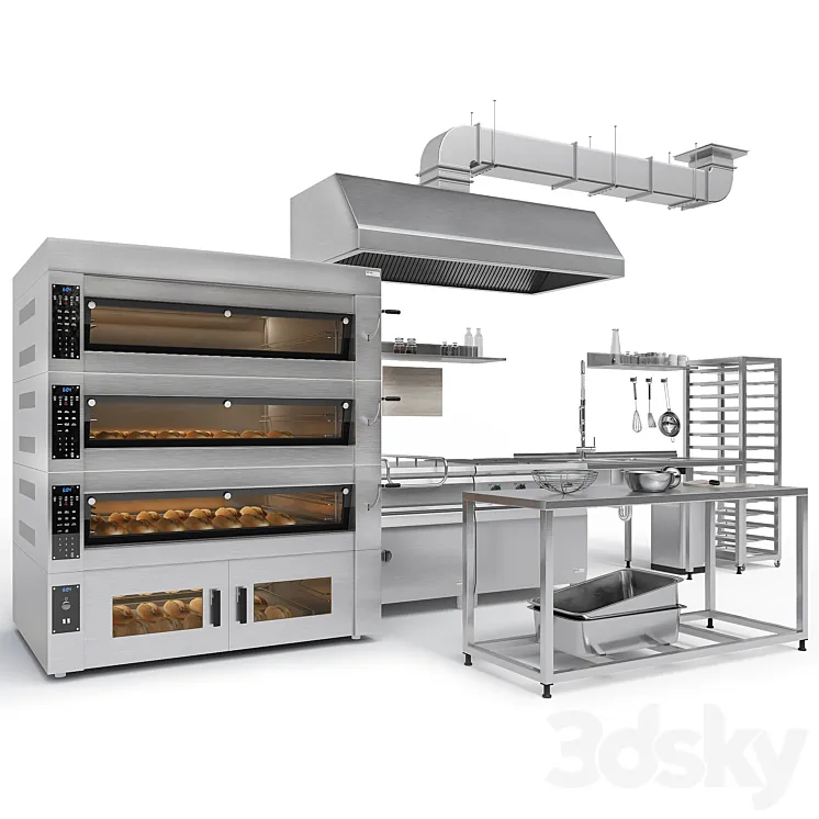 Industrial Kitchen Equipments 3DS Max Model