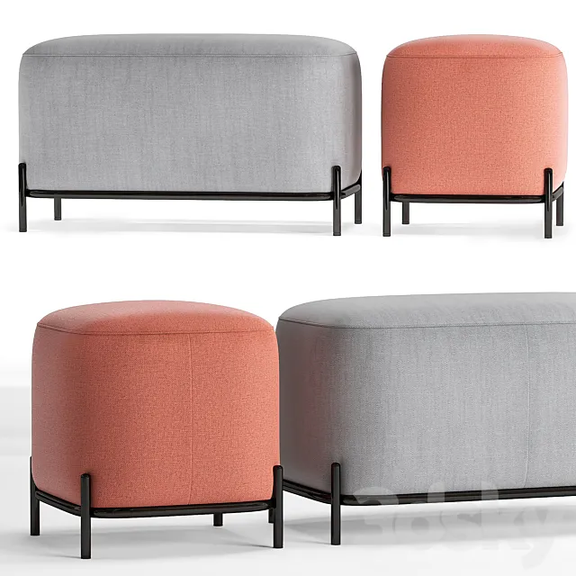 Industry West HEMLOCK pouf 3DS Max Model