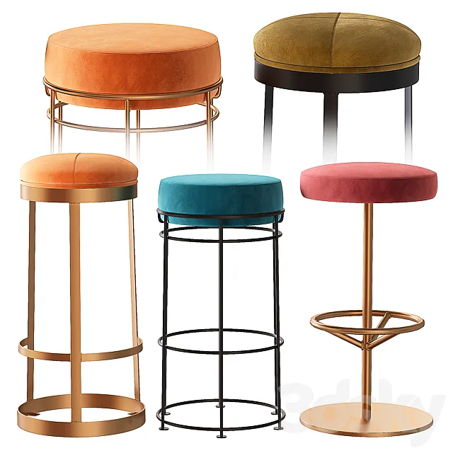 Industry West JAX bar stool 3DS Max Model