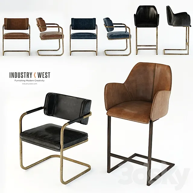 Industrywest Chair & Bar Stool 3DSMax File